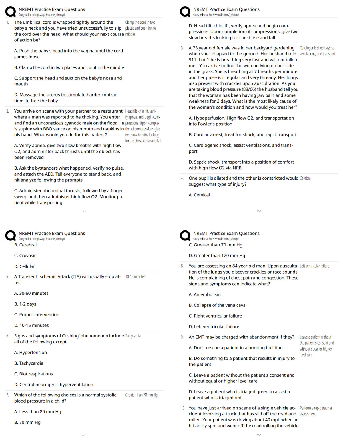 NREMT Practice Exam Questions / EMT Cognitive Exam Prep 