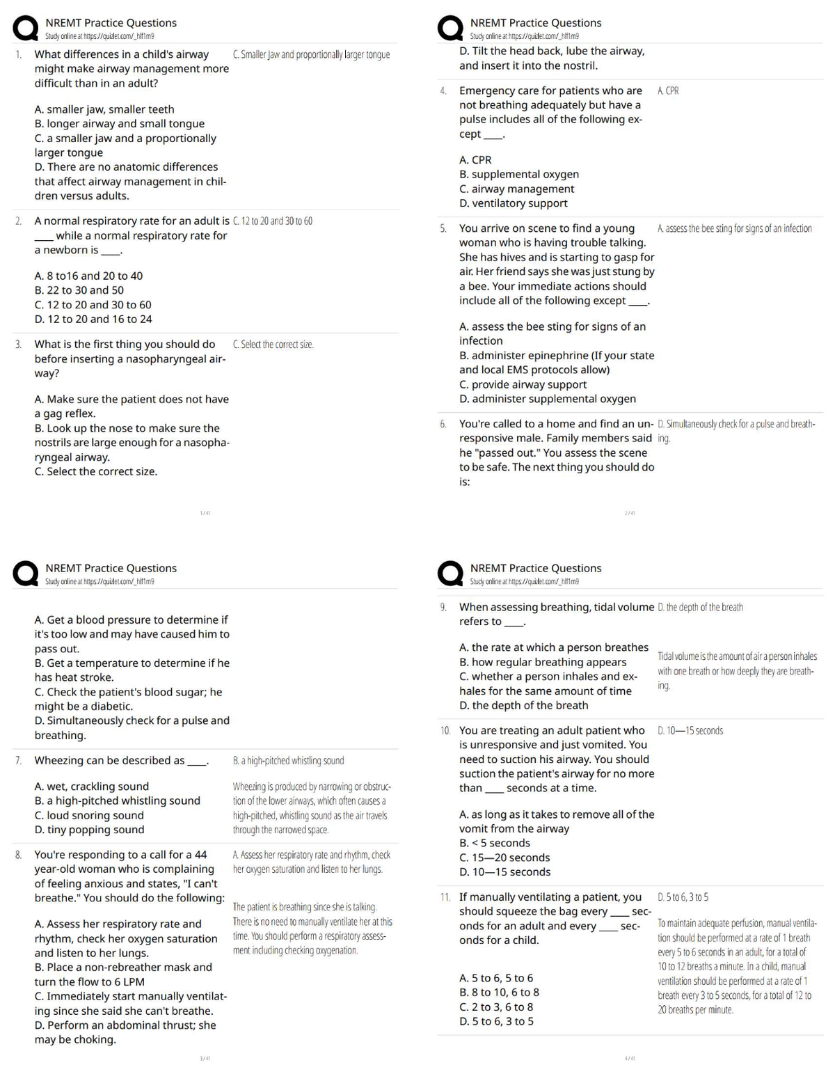 NREMT Practice Questions / EMT Cognitive Exam Prep 
