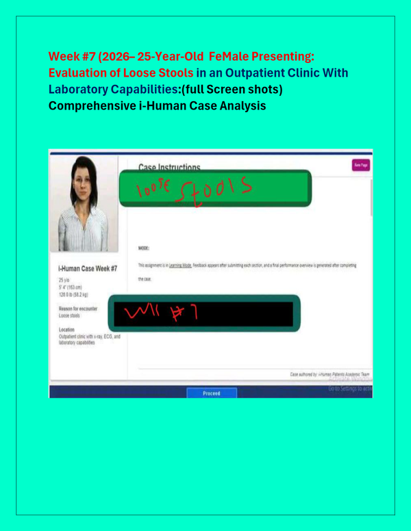 25-Year-Old FeMale Presenting: Evaluation of Loose Stools in an Outpatient Clinic With Laboratory Capabilities: Comprehensive iHuman Case Analysis