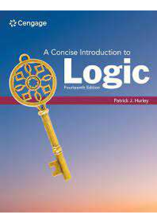 A Concise Introduction To Logic 14th Edition By Patrick J. Hurley SOLUTIONS MANUAL