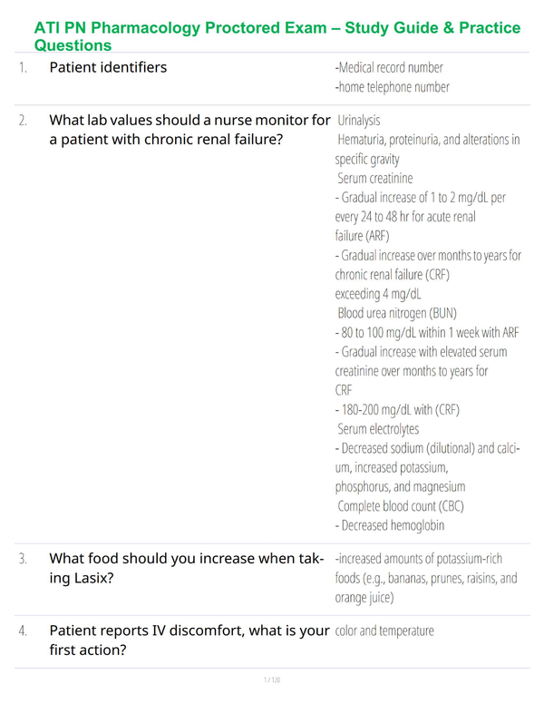 ATI PN Pharmacology Proctored Exam – Study Guide & Practice Questions
