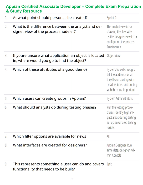 Appian Certified Associate Developer – Complete Exam Preparation & Study Resource