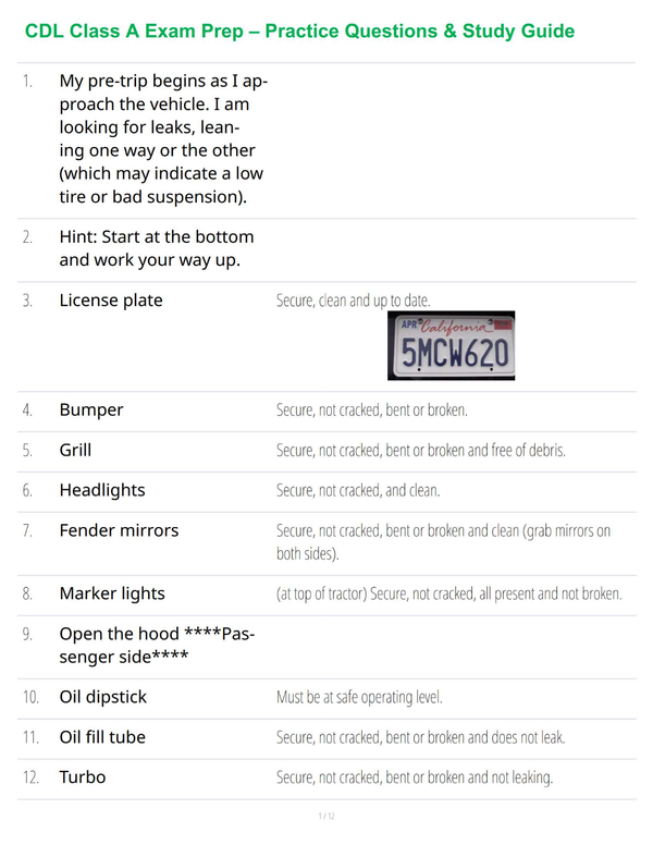 CDL Class A Exam Prep – Practice Questions & Study Guide