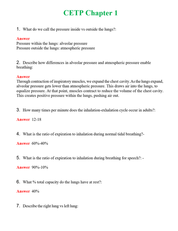 CETP Chapter 1 | Actual Questions and Verified Answers ( Included ) 100% Correct