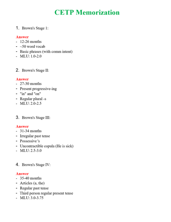 CETP Memorization | Actual Questions and Verified Answers ( Included ) 100% Correct