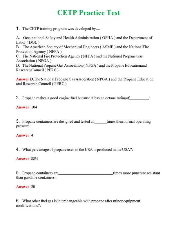 CETP Practice Test | Actual Questions and Verified Answers ( Included ) 100% Correct