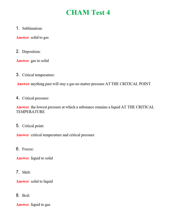 CHAM Test 4 Questions With Complete Grade A+ Answers