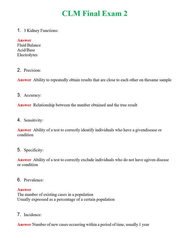 CLM Final Exam 2 Questions With Complete Grade A+ Answers