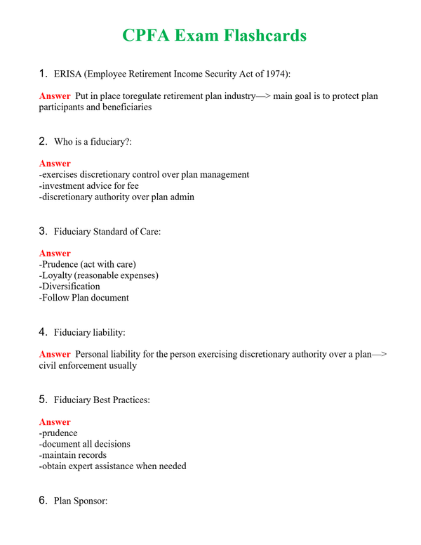 CPFA Exam Flashcards Questions With Complete Grade A+ Answers