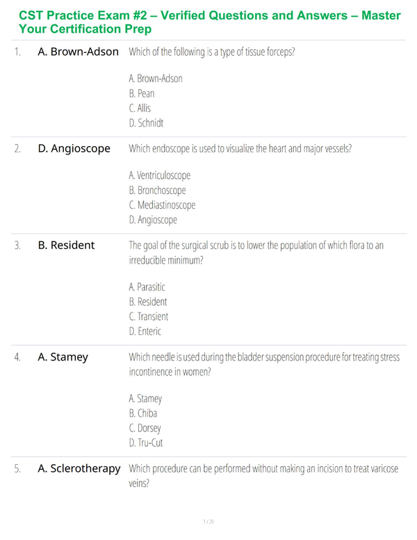CST Practice Exam #2 – Verified Questions and Answers – Master Your Certification Prep