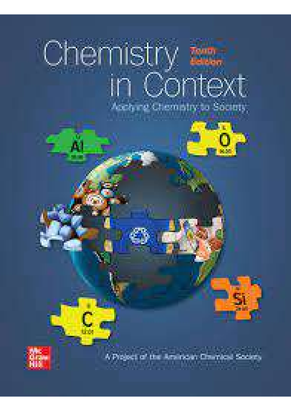 Chemistry In Context Applying Chemistry To Society 10th EditionBy American Chemistry Society SOLUTIONS MANUAL