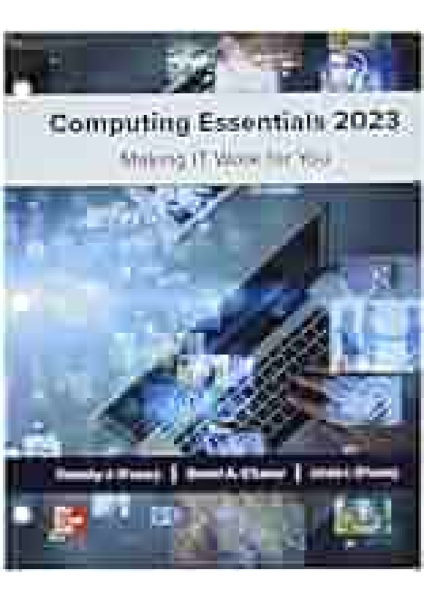 Computing Essentials 2023 29th Edition By Timothy O Leary, Linda O Leary, Daniel O Leary SOLUTIONS MANUAL