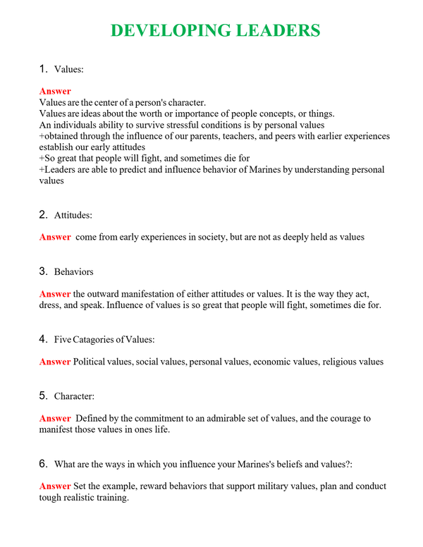 DEVELOPING LEADERS | Actual Questions and Verified Answers ( Included ) 100% Correct