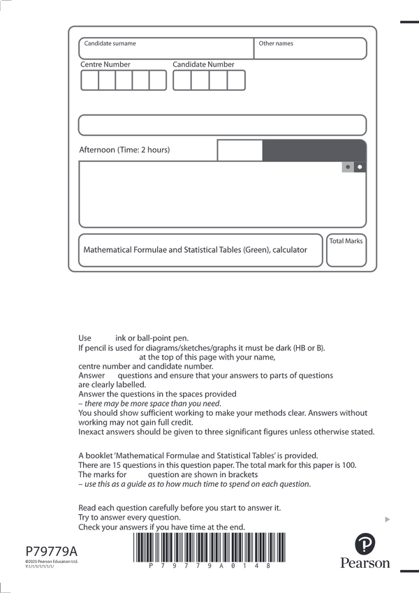 EDEXCEL JUNE 2025 A LEVEL MATHS PAPER 2 PURE MATHS 2
