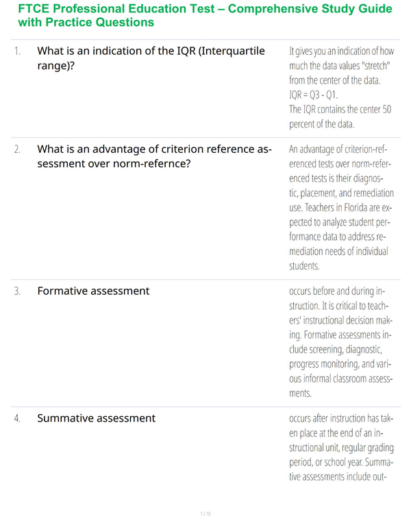 FTCE Professional Education Test – Comprehensive Study Guide with Practice Questions