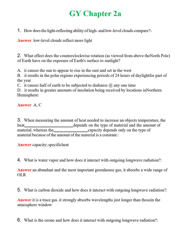 GY Chapter 2a | Actual Questions and Verified Answers ( Included ) 100% Correct