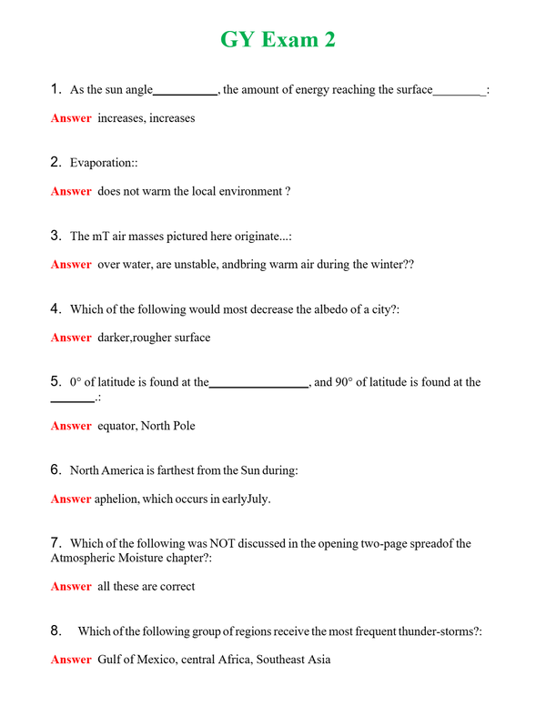 GY Exam 2 | Actual Questions and Verified Answers ( Included ) 100% Correct