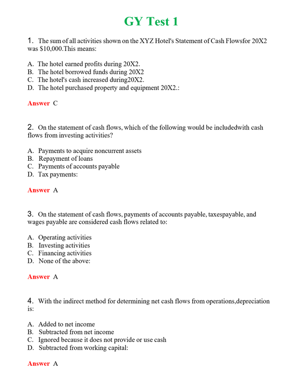 GY Test 1 | Actual Questions and Verified Answers ( Included ) 100% Correct