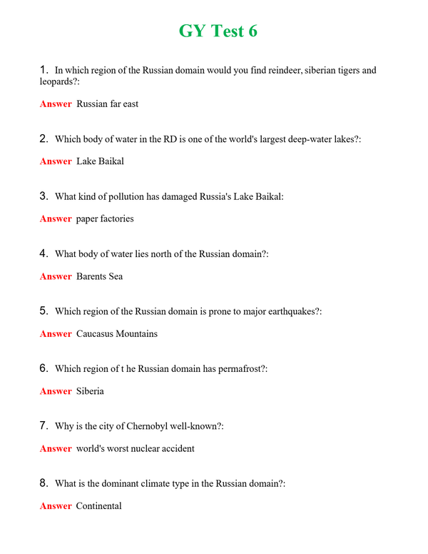 GY Test 6 | Actual Questions and Verified Answers ( Included ) 100% Correct