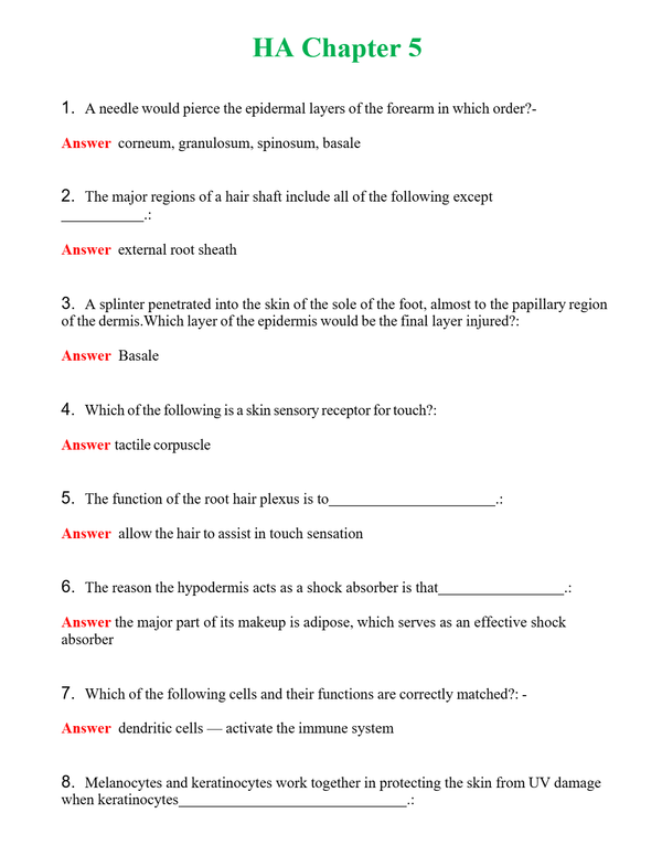 HA Chapter 5 Questions With Complete Grade A+ Answers