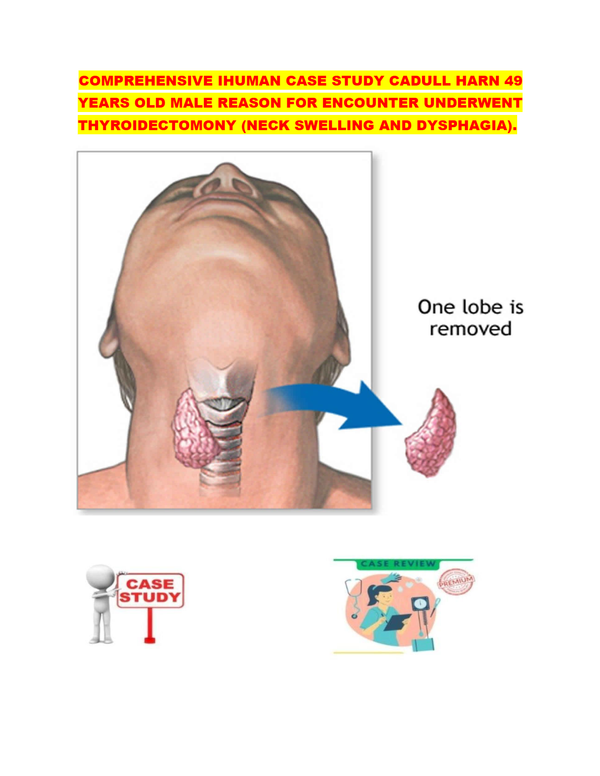 IHuman Case Study Cadull Harn 49 Years Old Male. Reason For Encounter Underwent Thyroidectomy (Neck Swelling and Dysphagia).