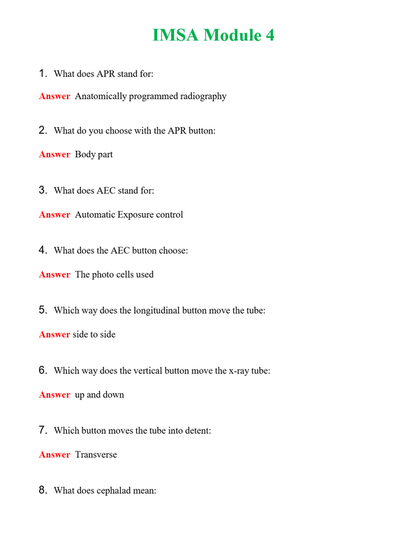 IMSA Module 4 | Actual Questions and Verified Answers ( Included ) 100% Correct