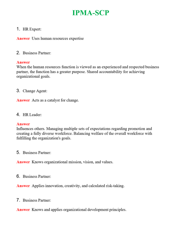 IPMA-SCP Questions With Complete Grade A+ Answers
