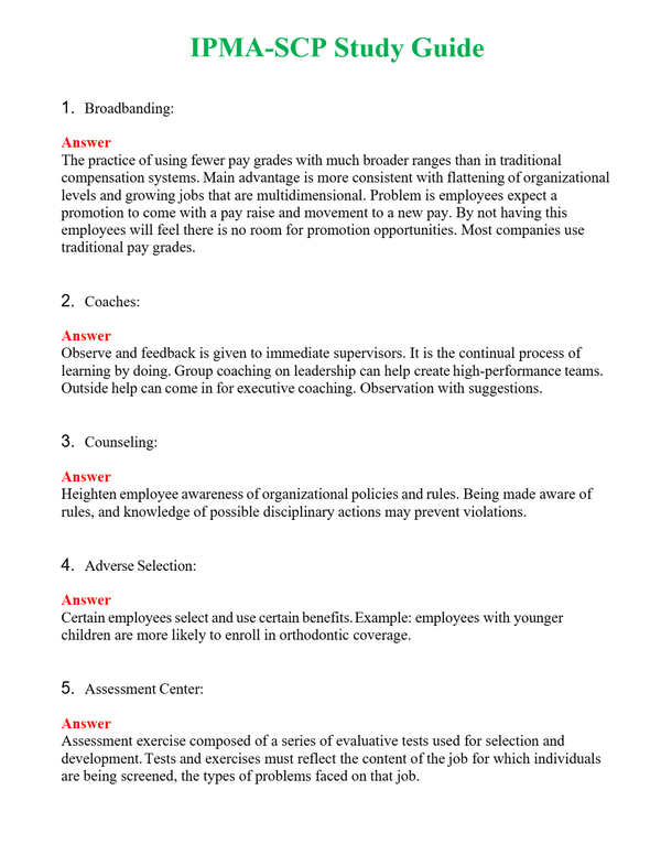 IPMA-SCP Study Guide Questions With Complete Grade A+ Answers