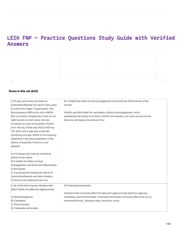LEIK FNP – Practice Questions Study Guide with Verified Answers