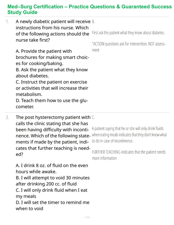 Med–Surg Certification – Practice Questions & Guaranteed Success Study Guide