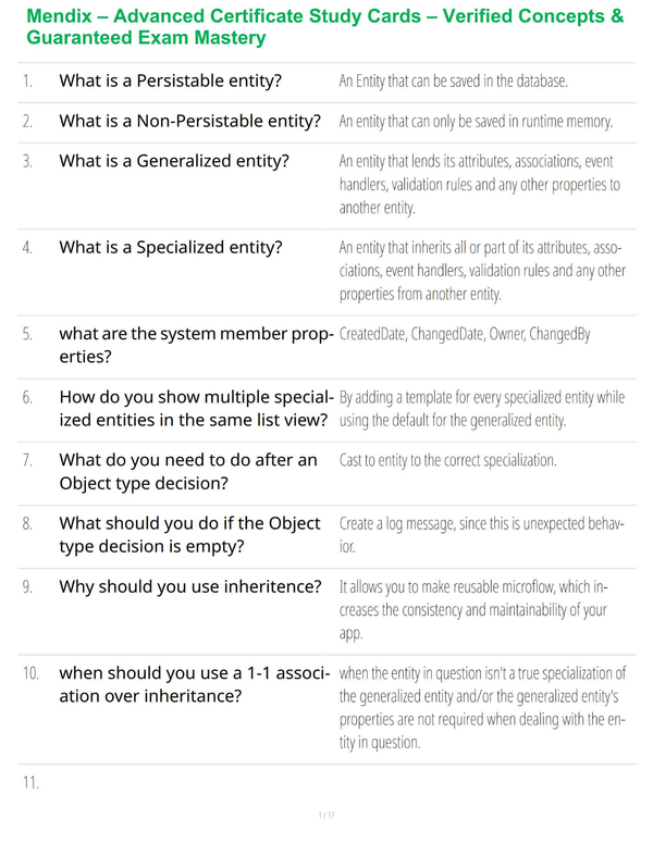 Mendix – Advanced Certificate Study Cards – Verified Concepts & Guaranteed Exam Mastery