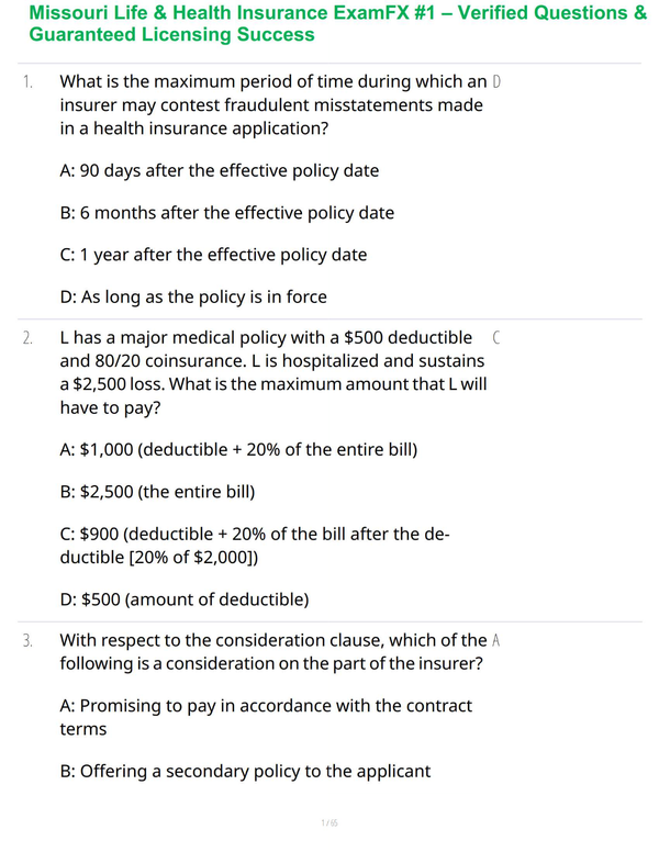 Missouri Life & Health Insurance ExamFX #1 – Verified Questions & Guaranteed Licensing Success