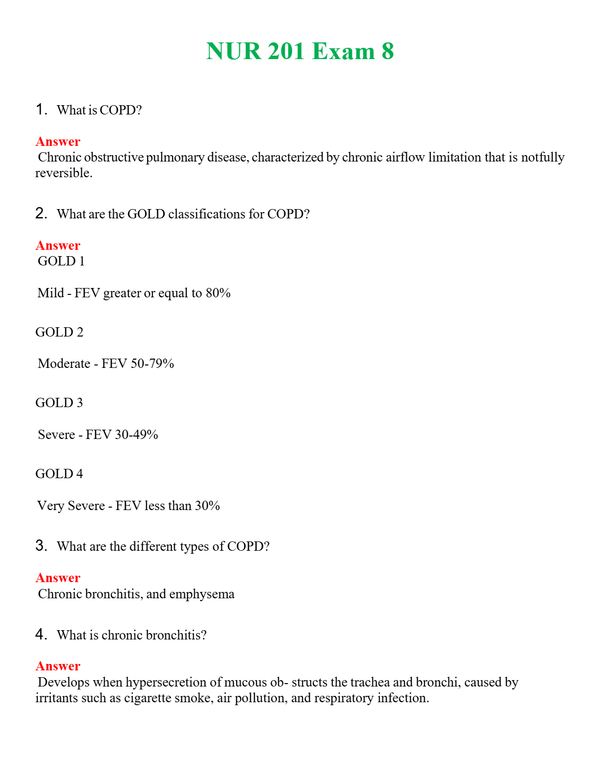 NUR 201 EXAM 8 | (ACTUAL EXAM ) QUESTIONS AND ANSWERS (SOLVED)