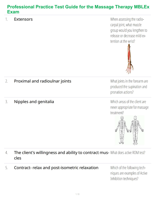 Professional Practice Test Guide for the Massage Therapy MBLEx Exam
