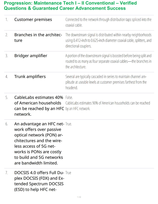 Progression: Maintenance Tech I – II Conventional – Verified Questions & Guaranteed Career Advancement Success