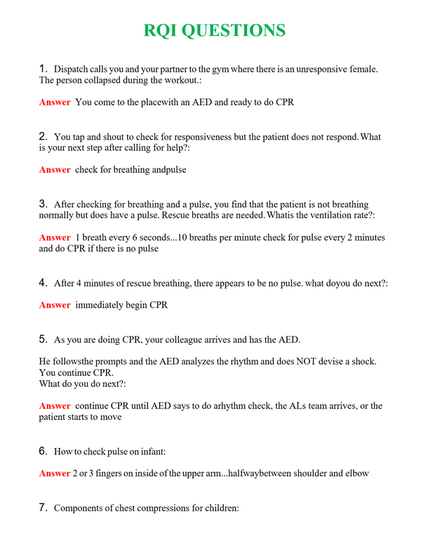 RQI QUESTIONS Questions With Complete Grade A+ Answers