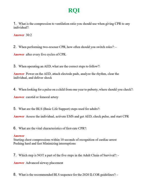 RQI Questions With Complete Grade A+ Answers