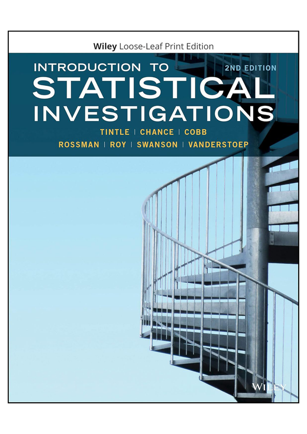Solution manual for Introduction to Statistical Investigations, 2e Tintle