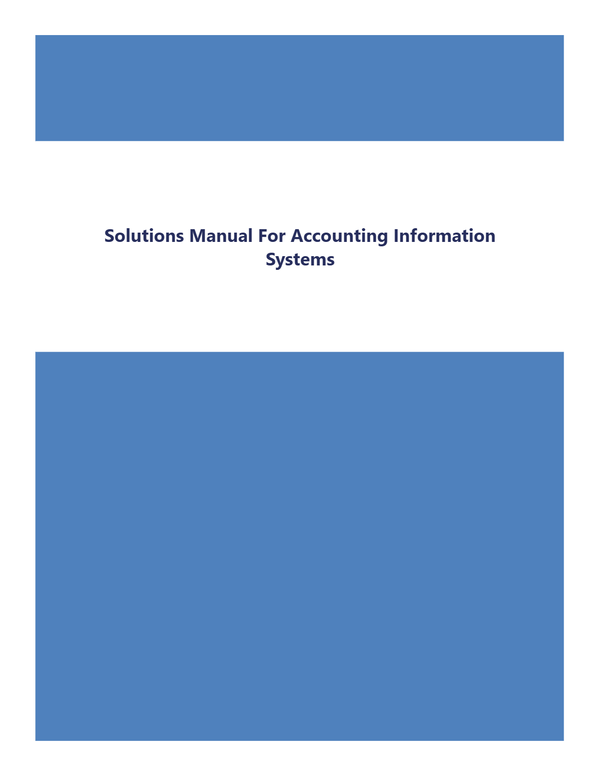Solutions Manual For Accounting Information Systems