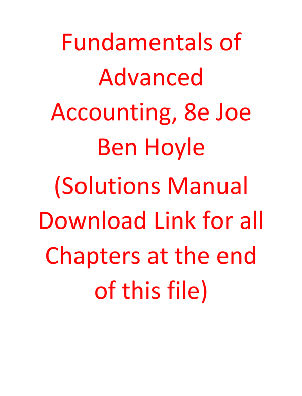 Solutions Manual For Fundamentals of Corporate Finance, 5th Edition By Robert Parrino, David Kidwell, Thomas Bates, Stuart Gillan