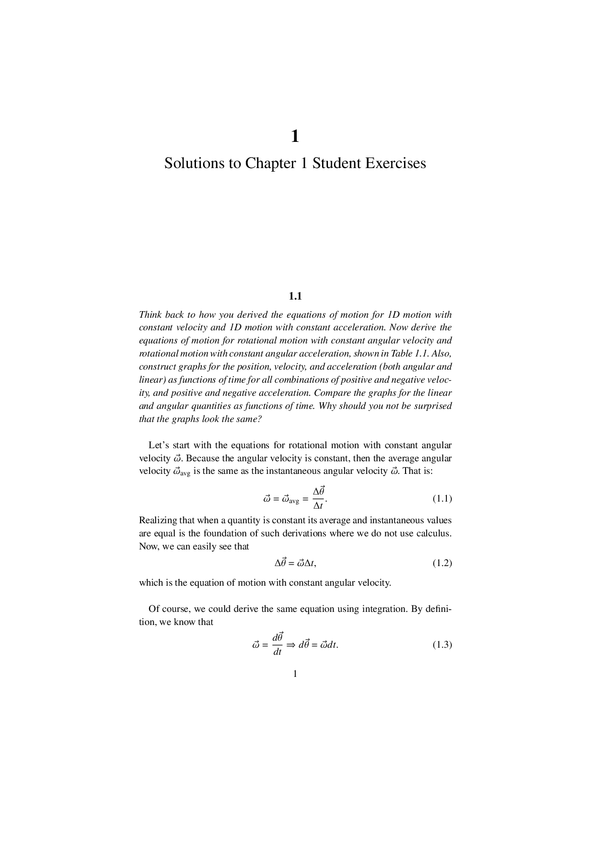 Solutions Manual for A Student's Guide to Rotational Motion By Effrosyni Seitaridou, Alfred C. K. Farris -