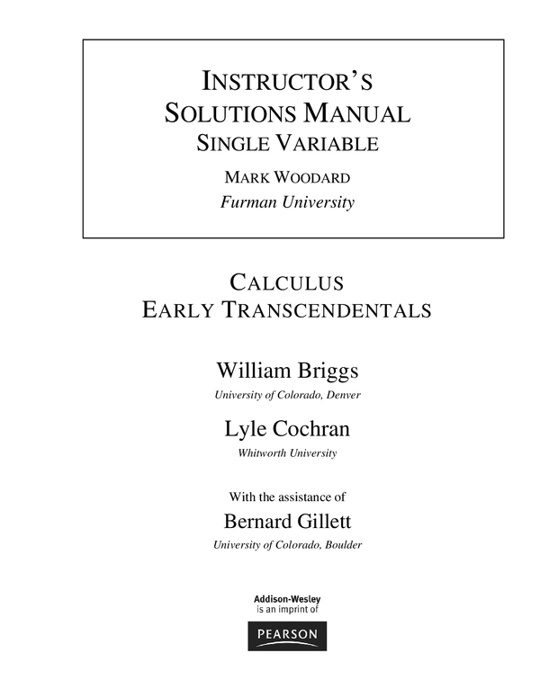 Student Solutions Manual, Single Variable for Calculus Roger Lipsett