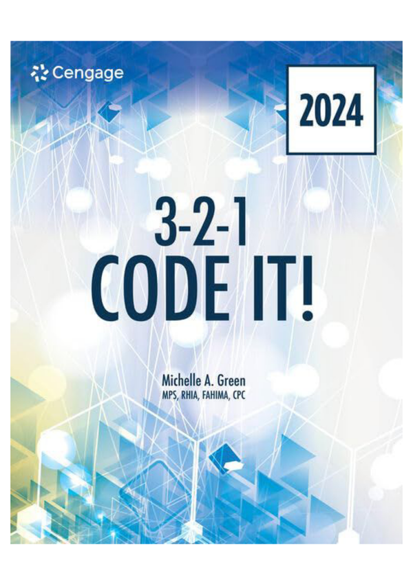 TESTBANK for 3 3-2-1 Code It! 2024 Edition, 12th Edition Michelle A. Green
