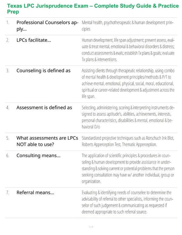 Texas LPC Jurisprudence Exam – Complete Study Guide & Practice Prep