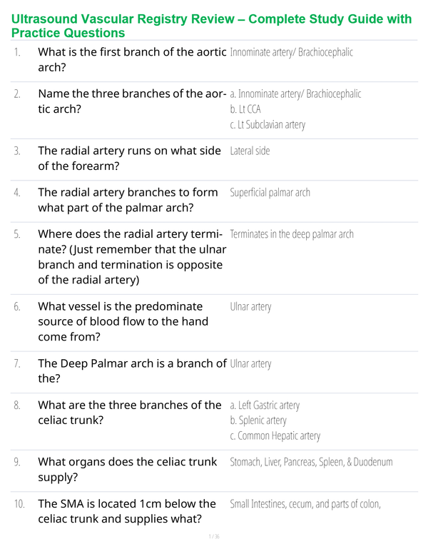 Ultrasound Vascular Registry Review – Complete Study Guide with Practice Questions