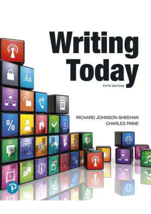 Writing Today 5th Edition By Richard Johnson, Sheehan Charles Paine SOLUTIONS MANUAL