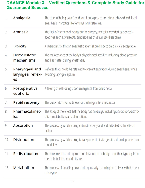 DAANCE Module 3 – Verified Questions & Complete Study Guide for Guaranteed Success