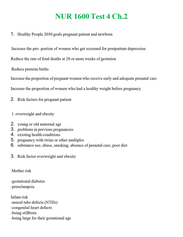 NUR 1600 TEST 4 CH.2 | ACTUAL QUESTIONS AND ANSWERS 100% CORRECT