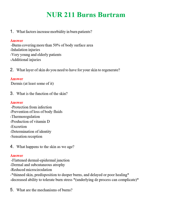 NUR 211 BURNS BURTRAM | WITH 100% VERIFIED ANSWERS