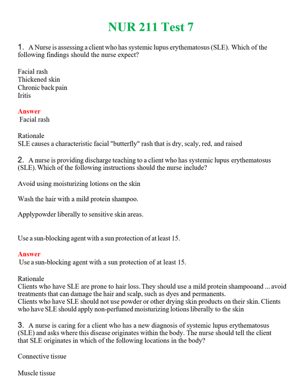 NUR 211 TEST 7 | NEW FULL QUESTIONS AND ANSWERS 100% CORRECT